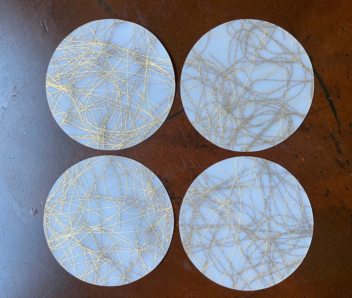 Luisa Cevese Gold Foil Coasters set of 4 LongHouse Reserve