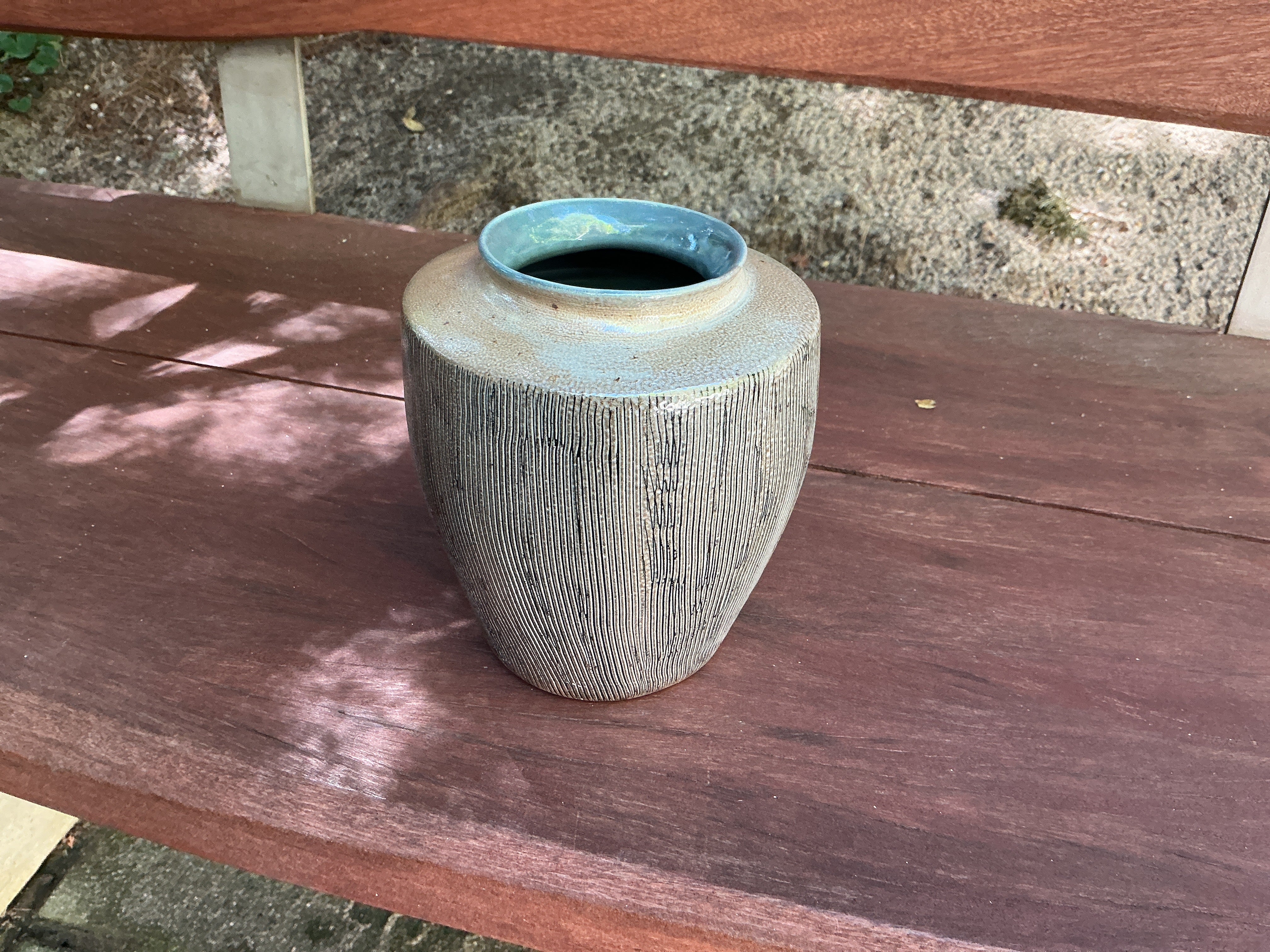 Ann Barzola striped vase