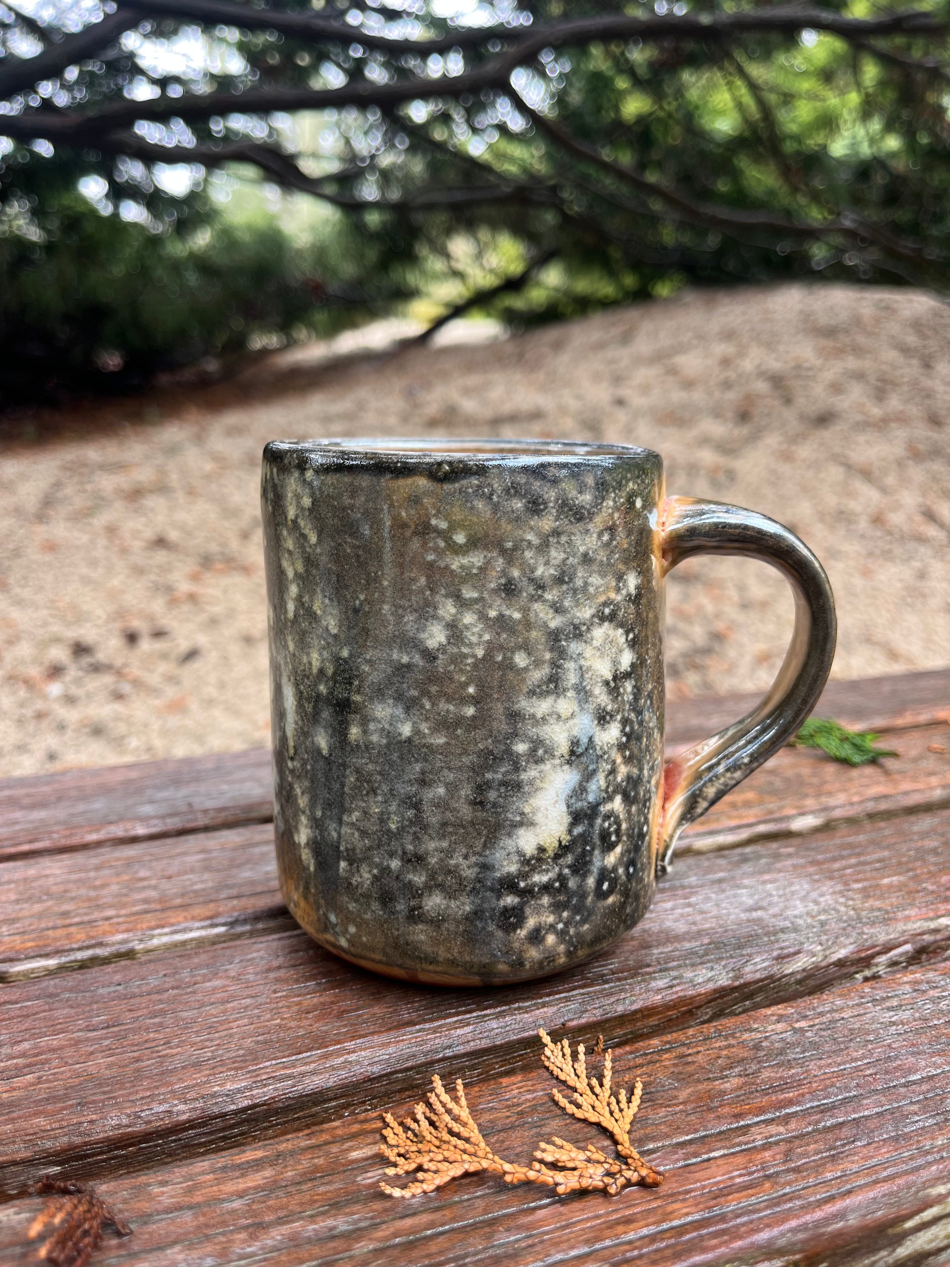 Ann Barzola Porcelain Mug Dark Orange Center