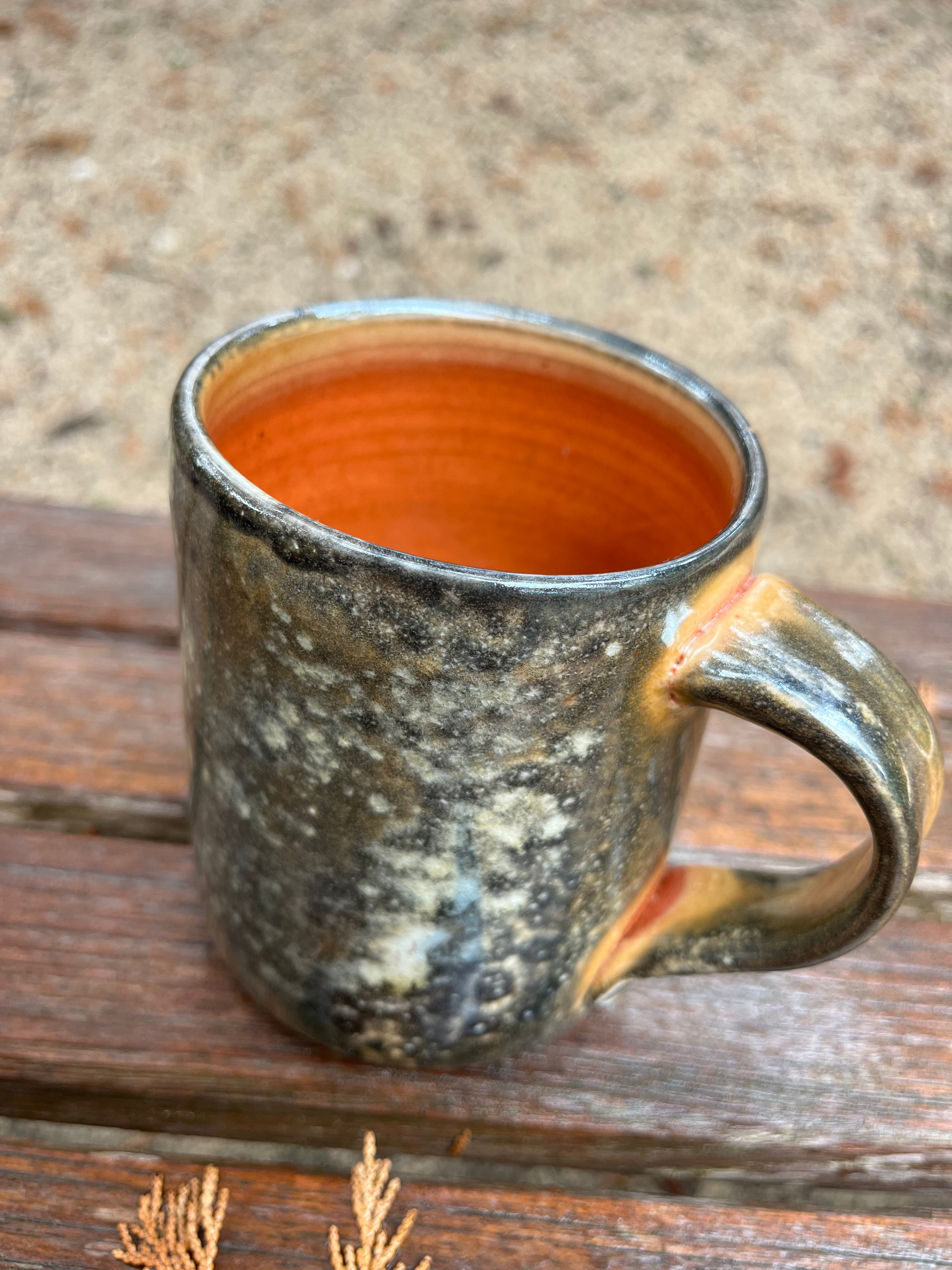 Ann Barzola Porcelain Mug Dark Orange Center