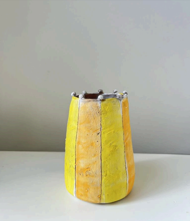 Liadain Smith Yellow Mini Bud Vase with Spheres
