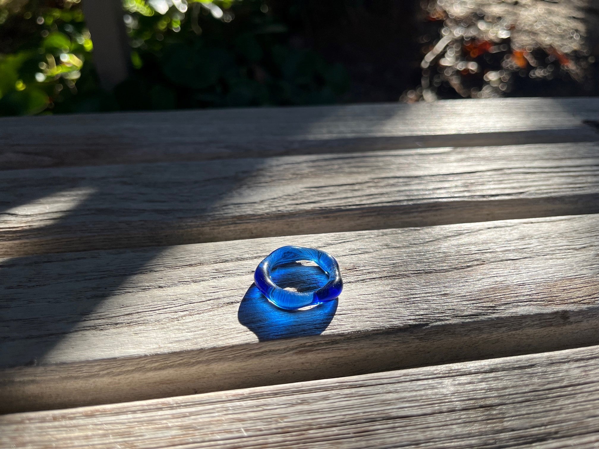 Jane D'Arensbourg Blue Glass Ring