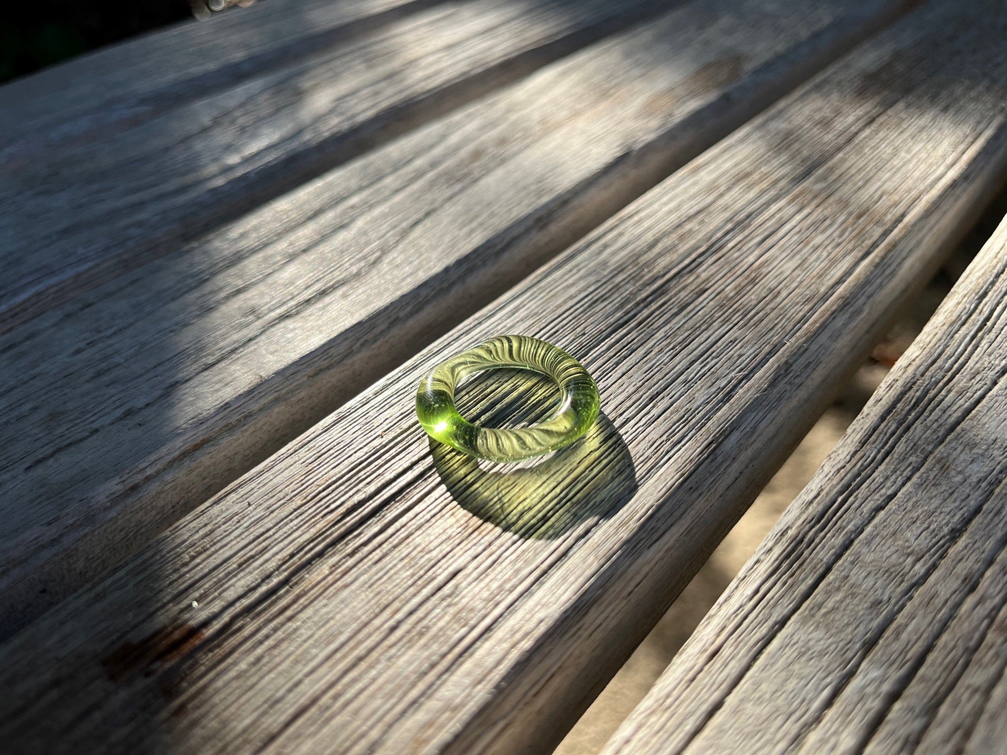 Jane D'Arensbourg Green Glass Ring