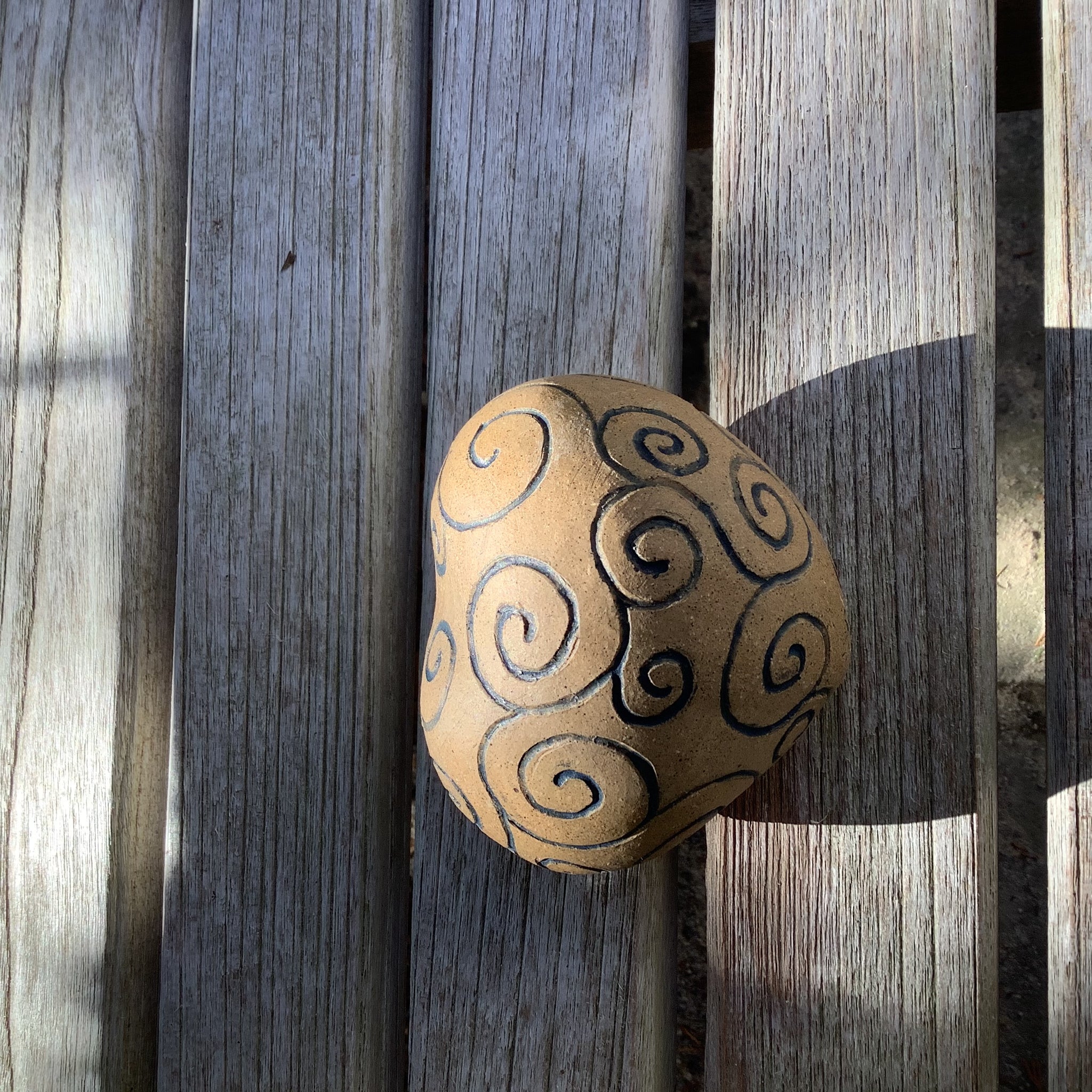 Handmade Ceramic Heart Rattle